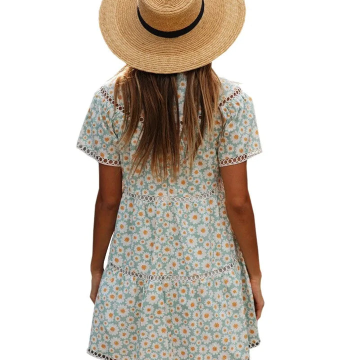 Short Sleeve Summer Floral Dress