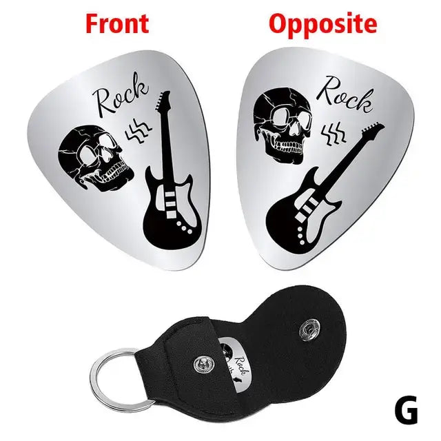 2pc Metal Guitar Picks Plectrum Stainless Steel Metal Guitar Picks  Electric Guitarra Parts Accesorios