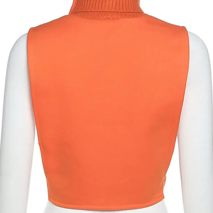 Turtleneck Sleeveless Pullover Crop Top and Dress