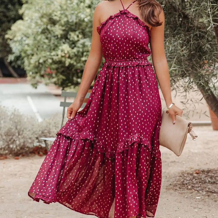 Red Polka Dot Long Dress