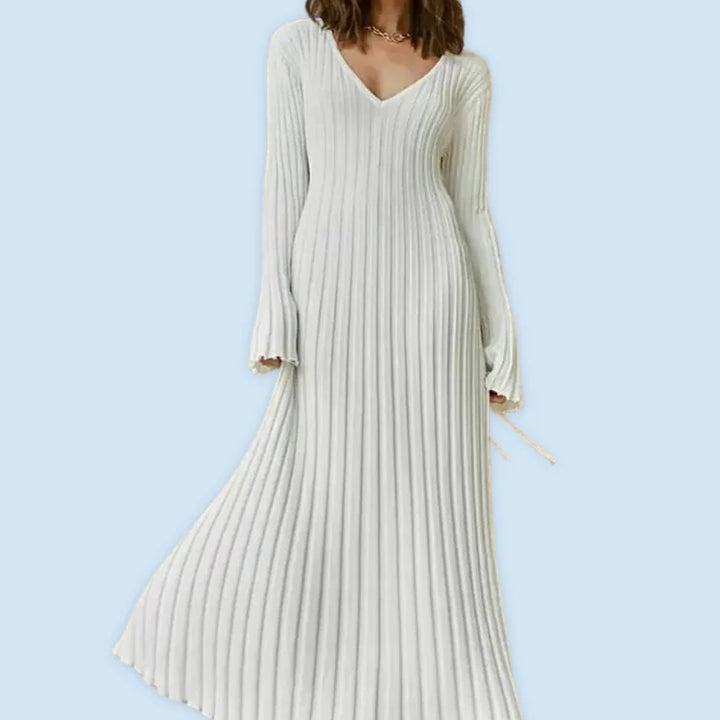 Long-Sleeved Knitted Maxi Dress