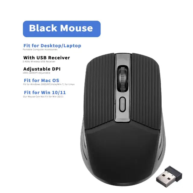 2.4GHz Wireless Mouse Optical Mice with USB Receiver Gamer 1600DPI 6 Buttons Mouse For Computer Laptop Accessories Mouse Gamer