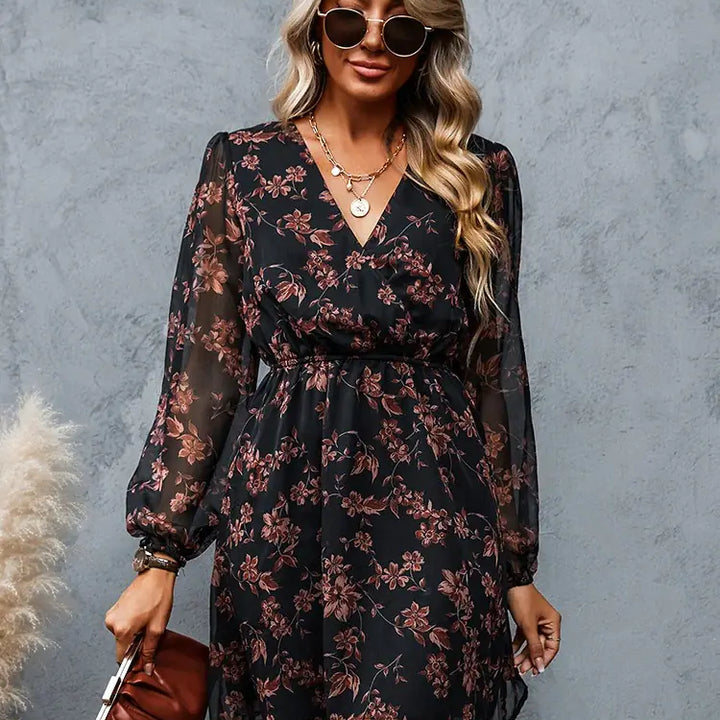 Floral Long Sleeve Mini Dress