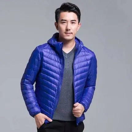 Men&#39;s All-Season Ultra Lightweight Packable Down Jacket Water and Wind-Resistant Breathable Coat Big Size Men Hoodies Jackets