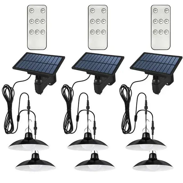 Auto-lighting Solar Pendant Light Led Solar Powered Lamp White/Warm light with Remote Control Chandelier Camping Outdoor Garden