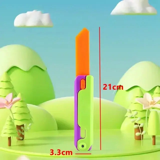 Gravity Folding Claw Knife Radish Knife 3d Printing Gravity Knife Small Radish  Push Card Decompression Toy Christmas Gift