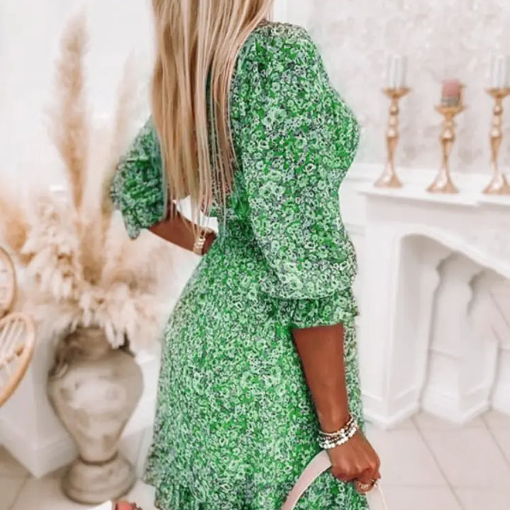 Bohemian Floral Print Midi Dress