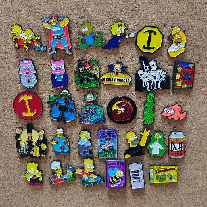 The Simpsons Homer Enamel Pins Brooches for Women Cartoon Badge on Backpack Hat Decoration Accessories Anime Jewelry Fans Gifts