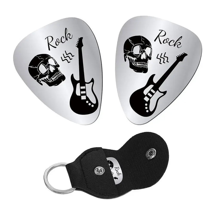 2pc Metal Guitar Picks Plectrum Stainless Steel Metal Guitar Picks  Electric Guitarra Parts Accesorios