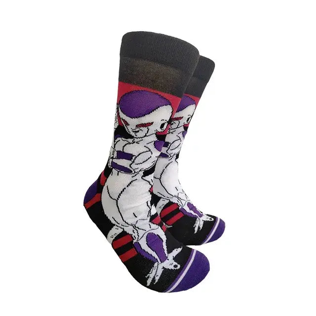 Dragon Ball Son Goku Anime Socks Men Cartoon Hip Hop Print Skateboard Socks Personality Casual Cotton Long Sock Breathable Sock