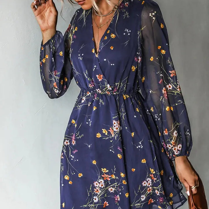 Floral Long Sleeve Mini Dress