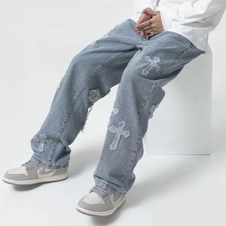 Men's High Street Jeans Long Pants Hip Hop Hong Kong Style