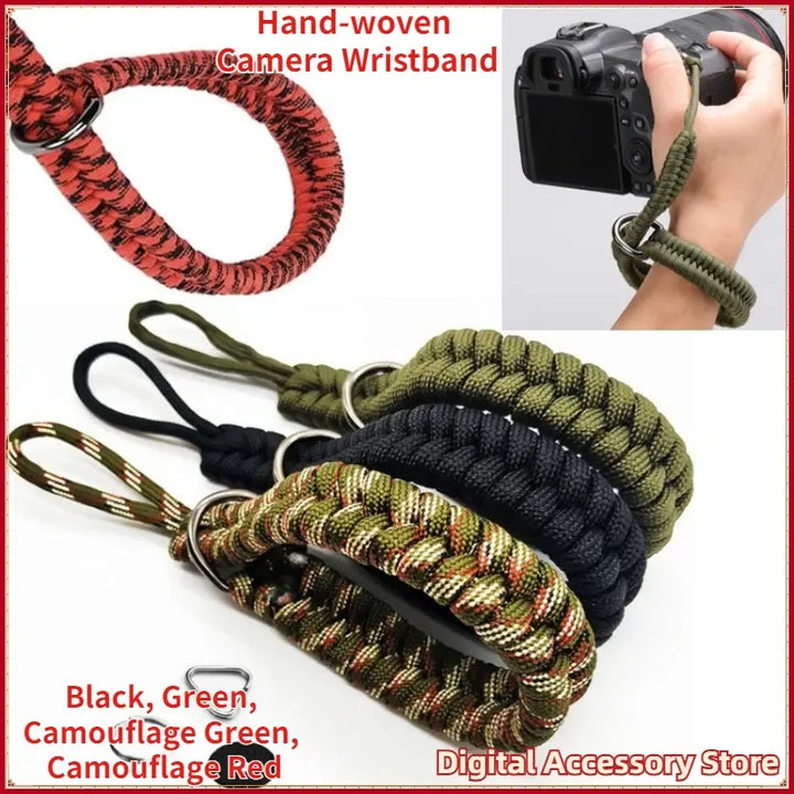 Camera Wrist Strap Hand Grip Paracord Braided Wristband for Pentax for Panasonic DSLR Camera Accessories Lanyard Shoulder Strap