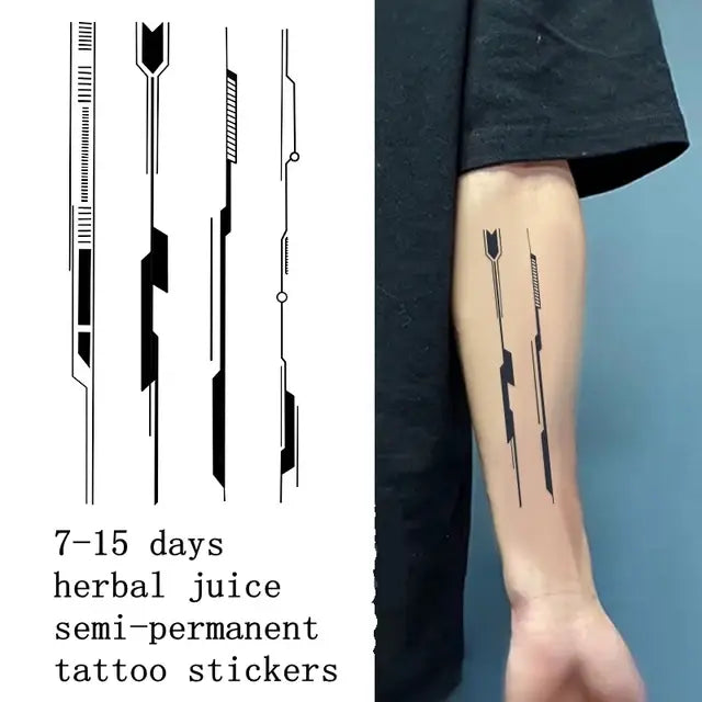 Constellation Sword Tattoo Stickers Herbal Juice Non Reflective Waterproof Female Lasting Male Arm Chest Faux Tatouage Adesivos