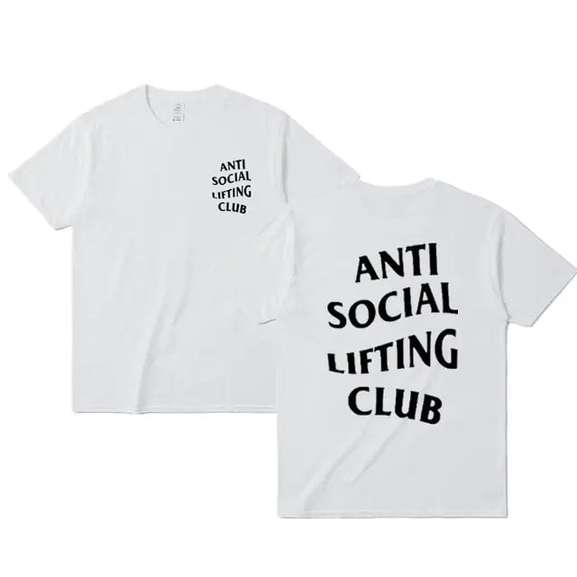 Anti Social Lifting Club T Shirt Exercise Fitness Letters