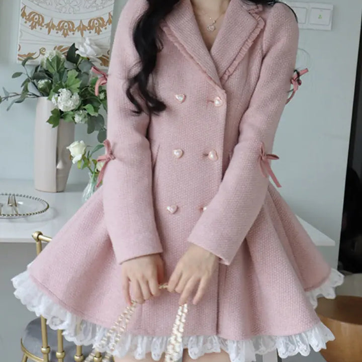 Winter Pink Sweet Elegant Dress