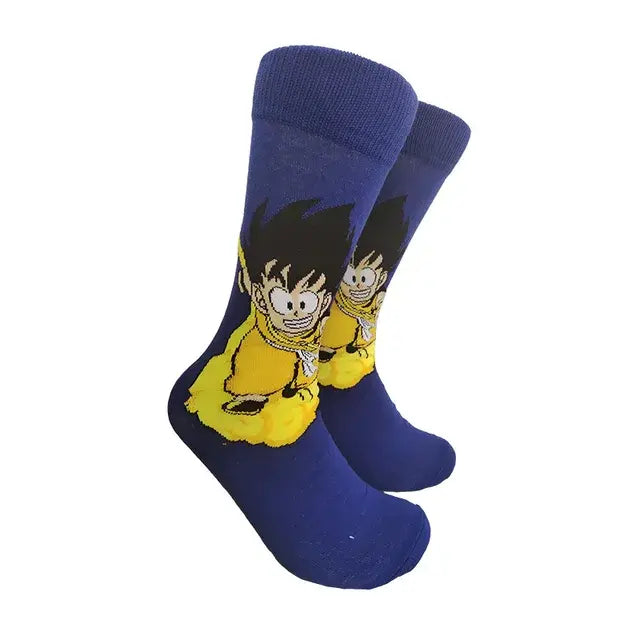 Dragon Ball Son Goku Anime Socks Men Cartoon Hip Hop Print Skateboard Socks Personality Casual Cotton Long Sock Breathable Sock