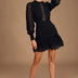 Love Black Embroidered Lace Long Sleeve Dress