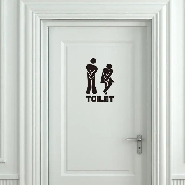 Creative Funny Toilet Wall/Door Stickers Bathroom Decoration Vinyl Home Decor Decals Waterproof Poster Wallpaper On The Wall