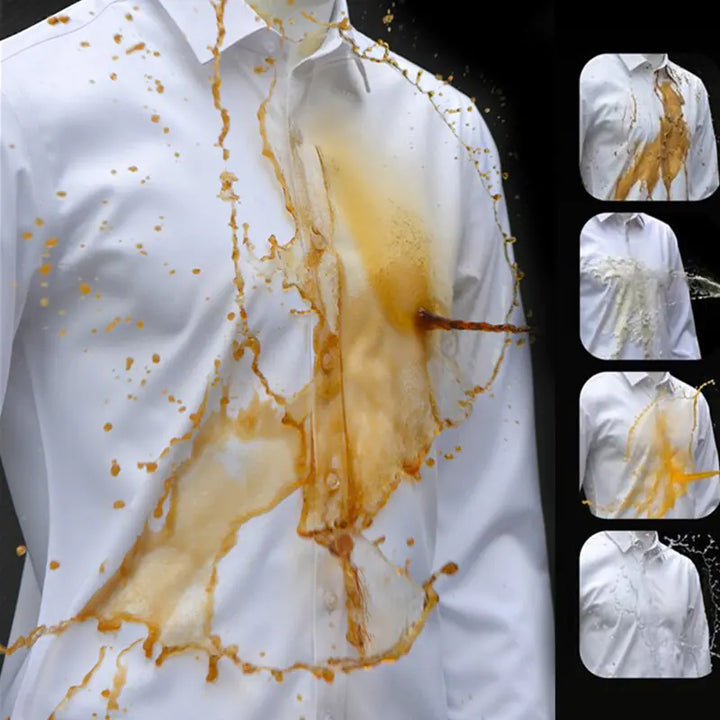 Oil Stain Proof Waterproof Hydrophobic Men Short Sleeve Business White Shirt