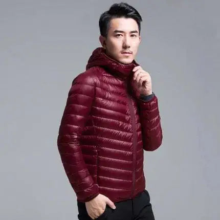 Men&#39;s All-Season Ultra Lightweight Packable Down Jacket Water and Wind-Resistant Breathable Coat Big Size Men Hoodies Jackets