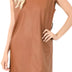 CAMEL LEATHER DRESS /W SHOULDER PADS