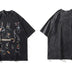 Doberman Print Oversize Distressed T-Shirt