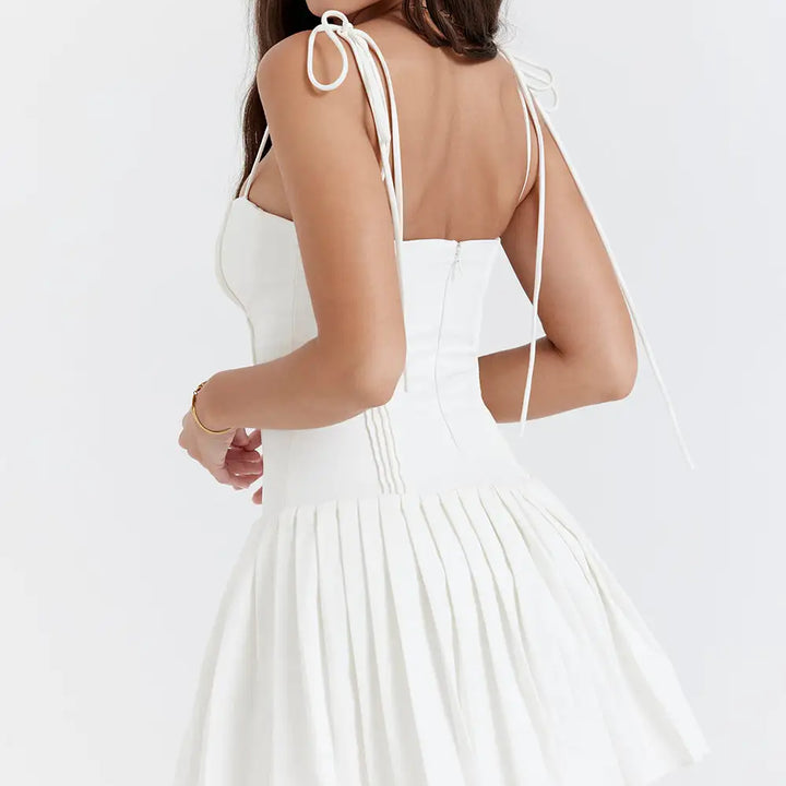 White Pleated Dress