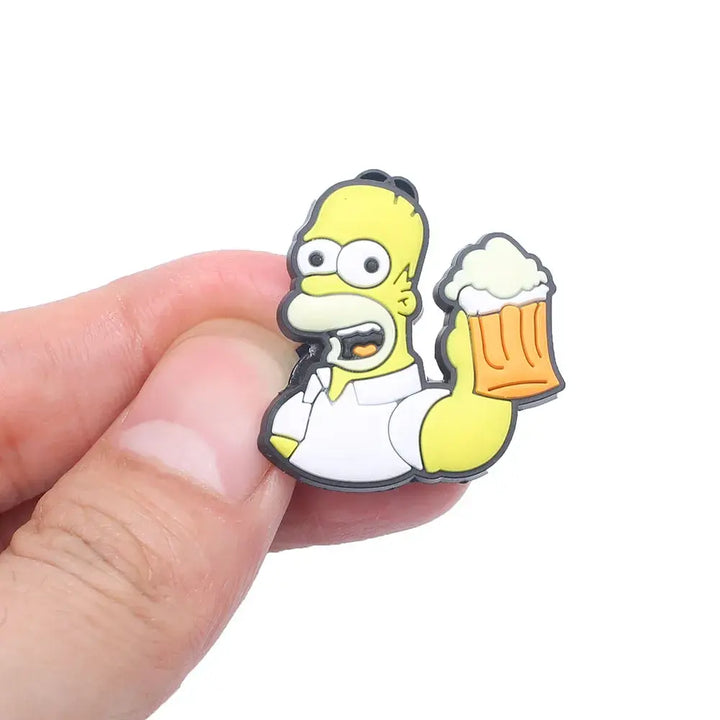 Single sale 1pcs Cartoon Simpson Shoe Charms PVC Accessories DIY Shoe Decoration For Classic Clogs Kids X-mas Gifts