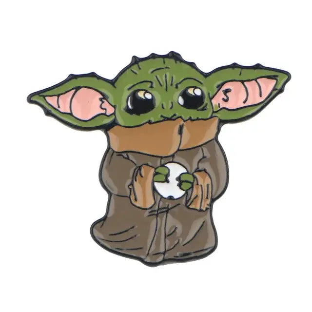 LT848 Cute Baby Yoda Enamel Pin Lapel Pins Badge Hats Clothes Backpack Decoration Jewelry Accessories Gifts