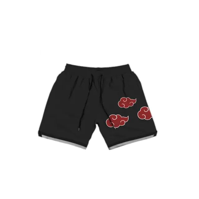 Cartoon Print Gym Shorts Quick Dry Mesh