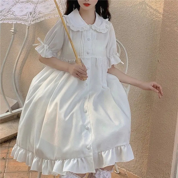 White Princess Puff Sleeve Dress