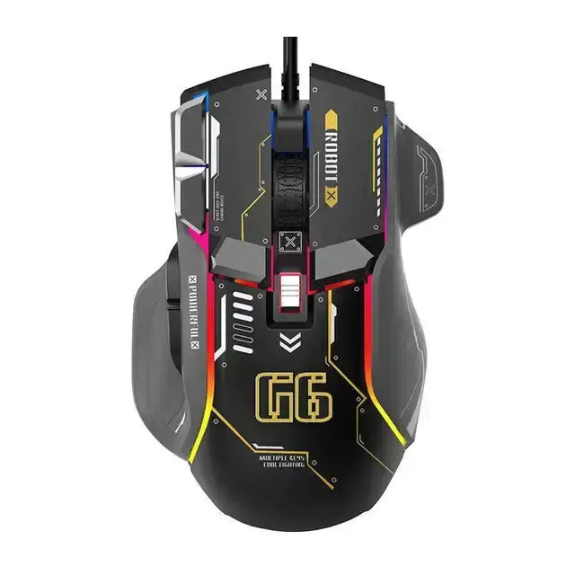 G6 Wire-controlled RGB Gaming Mouse Programmable Mouse 12800 DPI Programmable Game Mice for Computer PC Laptop Accessories