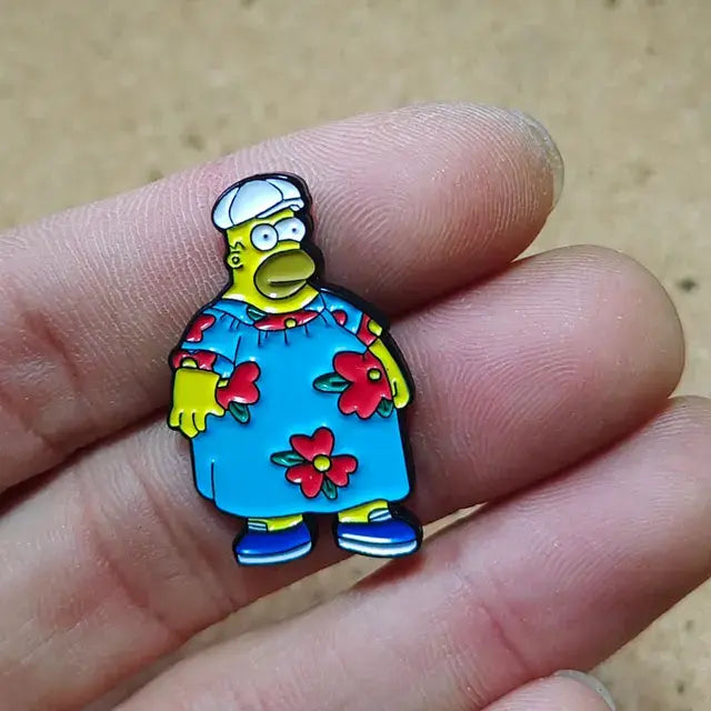 The Simpsons Homer Enamel Pins Brooches for Women Cartoon Badge on Backpack Hat Decoration Accessories Anime Jewelry Fans Gifts