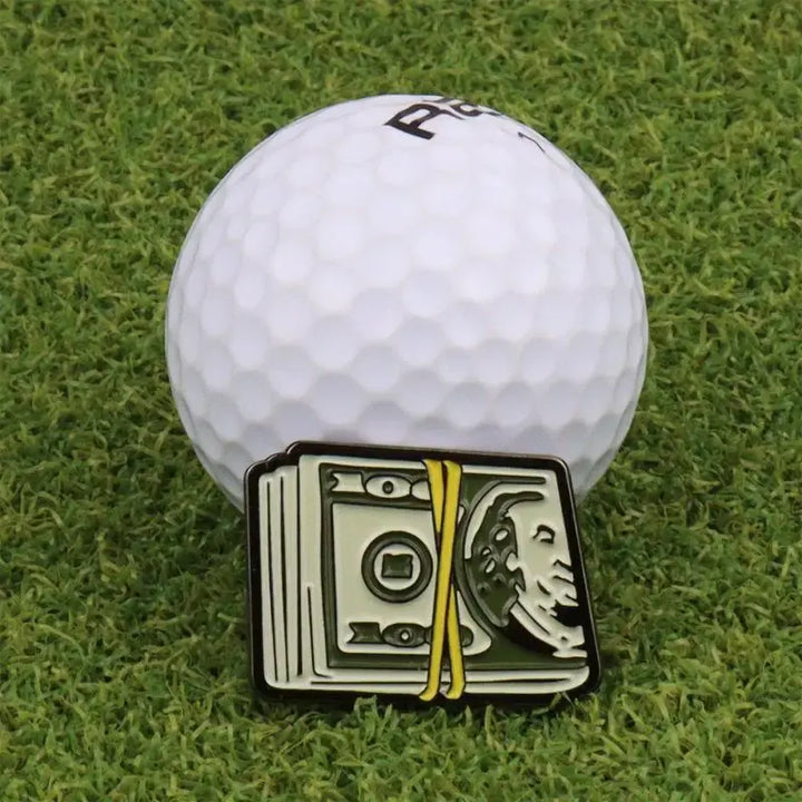 Dollar Bill Golf Ball Mark With Magnetic Golf Hat Clip Unique Funny Golf Marker Training Aids For Boys Girl Kids Golfer Gift