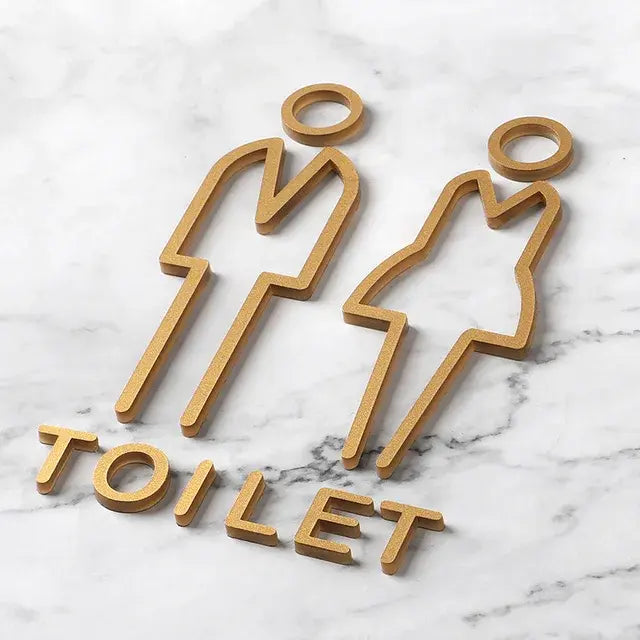 Wall Stickers Toilet Bathroom Door  WC Entrance Sign Home Decoration Creative Black Pattern Wall Decals Wallpaper  House Sign