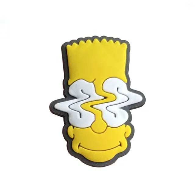 Single sale 1pcs Cartoon Simpson Shoe Charms PVC Accessories DIY Shoe Decoration For Classic Clogs Kids X-mas Gifts