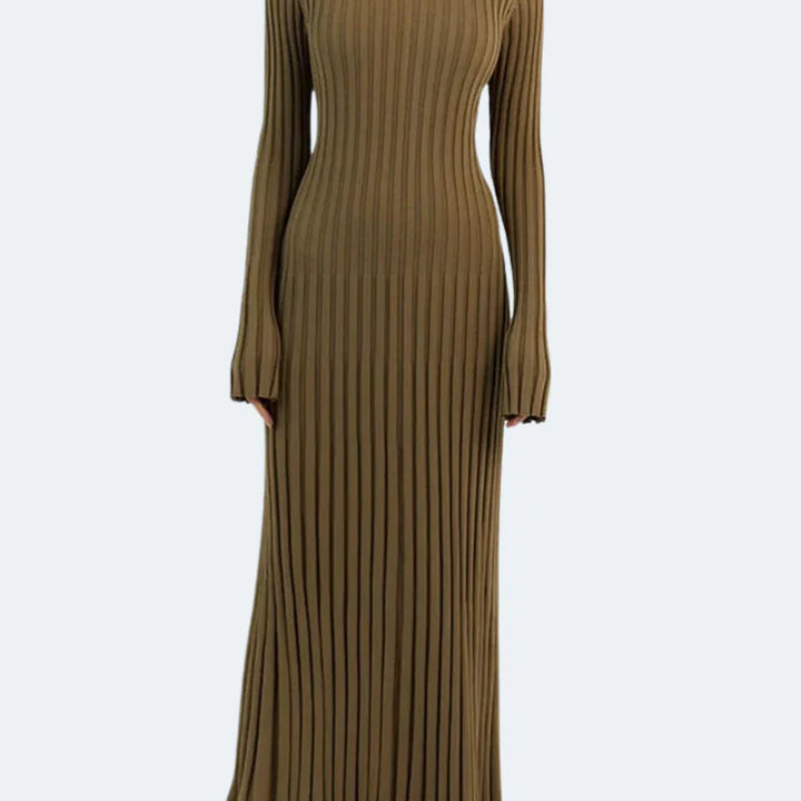 Long-Sleeved Knitted Maxi Dress