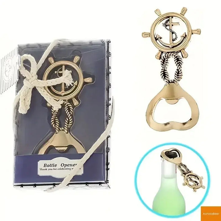 New Design Ocean Series Bottle Opener Exquisite Party Gifts Retro Anchor and Rudder Combo Beer Openers Tools Bar Gadgets