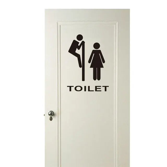 WC Toilet Entrance Sign Door Stickers For Public Place Home Decoration Creative Pattern Wall Decals Diy Funny Vinyl Mural Art