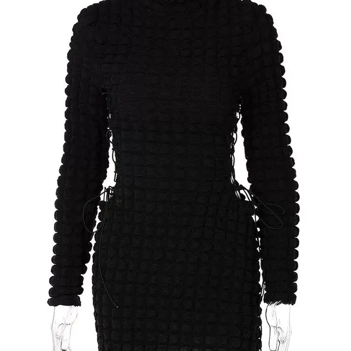 Bubble Textured Mini Dress Chic