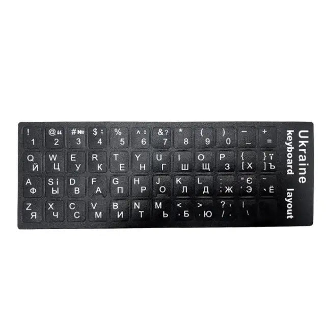 1Pcs Ukraine Language Alphabet Black Background White Ukrainian Keyboard Sticker For Universal PC Laptop