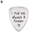 Titanium Steel Carved Guitar Pick I Pick You Always Smooth Bass Guitar Accessories Pick Electric Guitar Acoustic Ukulele T8K9