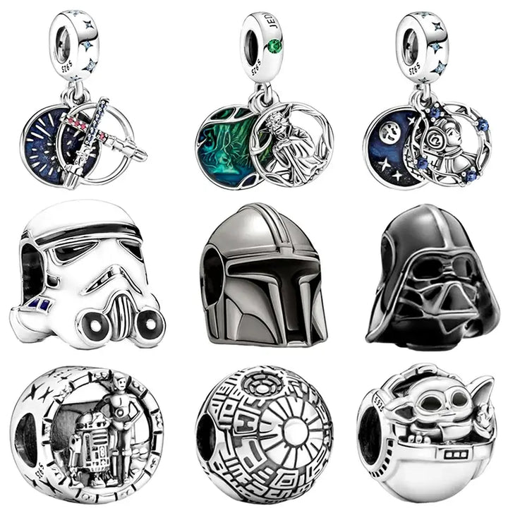 Fit Original Pandora 925 Silver Bracelet Star Wars Hot Toys Jewelry Charms Beads Womens Bracelet Fine DIY Birthday Making Gifts