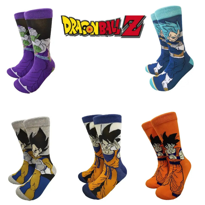 Dragon Ball Son Goku Anime Socks Men Cartoon Hip Hop Print Skateboard Socks Personality Casual Cotton Long Sock Breathable Sock