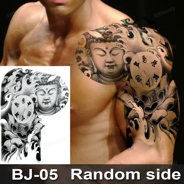 Men Boy Temporary Tattoo Stickers Shoulder Chest Muscle Body Art Painting Large Tattoos Adult Sexy Fake Tattoo Dragon Totem Big