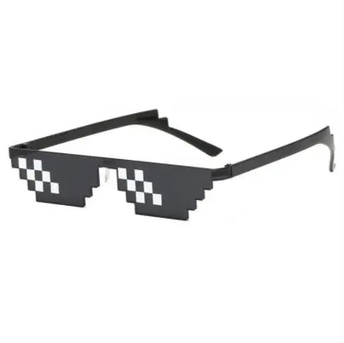 NEW Design Funny Mosaic Sunglasses Thug Life Sun Glasses Pixel Black Retro Gamer Robot Sunglasses Birthday Party Cosplay Favors