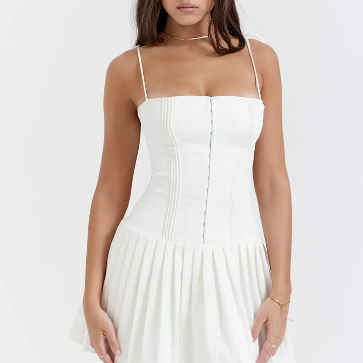 White Pleated Dress