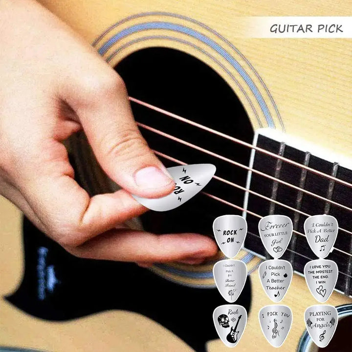 2pc Metal Guitar Picks Plectrum Stainless Steel Metal Guitar Picks  Electric Guitarra Parts Accesorios