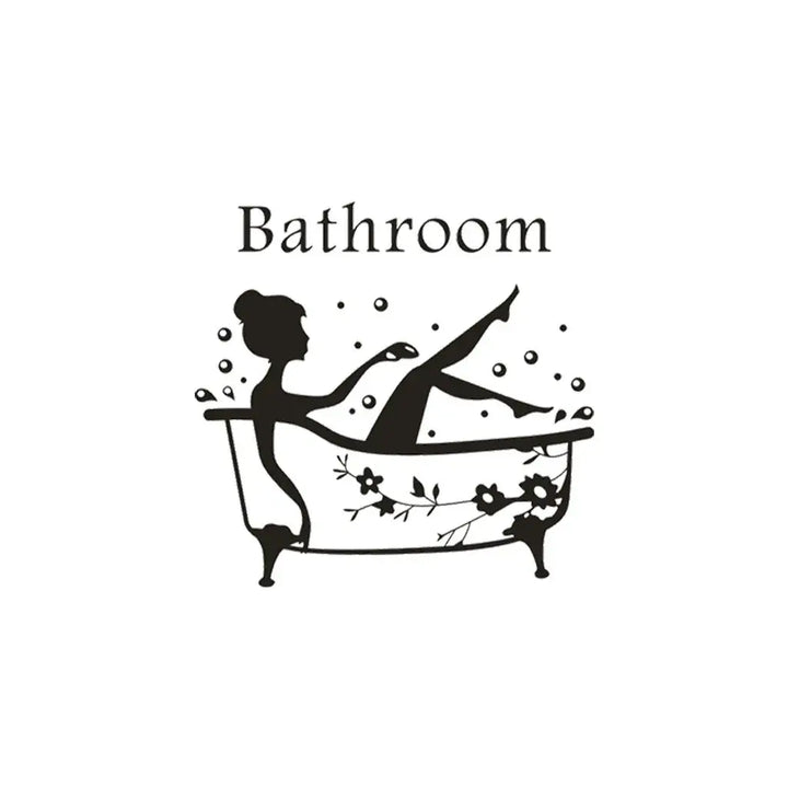 Bathroom Wall Sticker Toilet Decor Living Room Cabinet Home Decoration Decals Beautify Self Adhesive Mural WC Sign Doorway